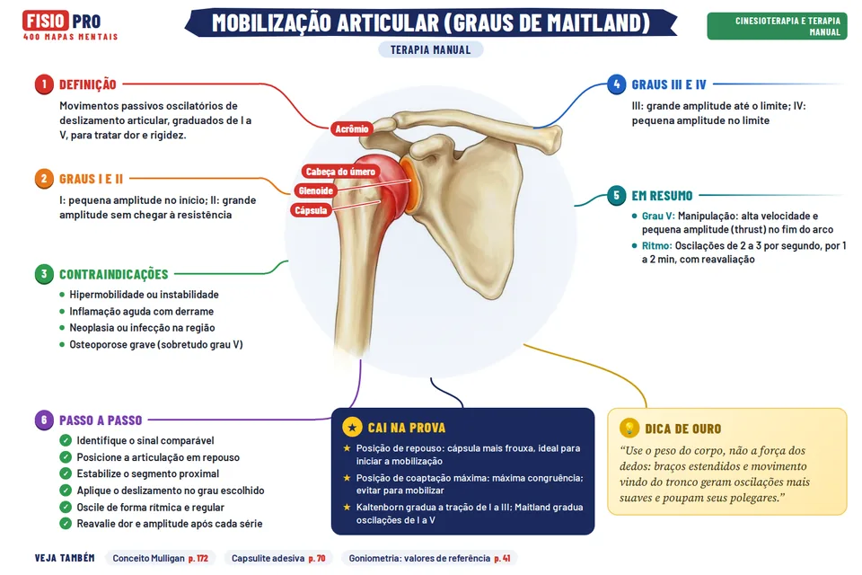 Mapa: Mobilização articular (graus de Maitland)
